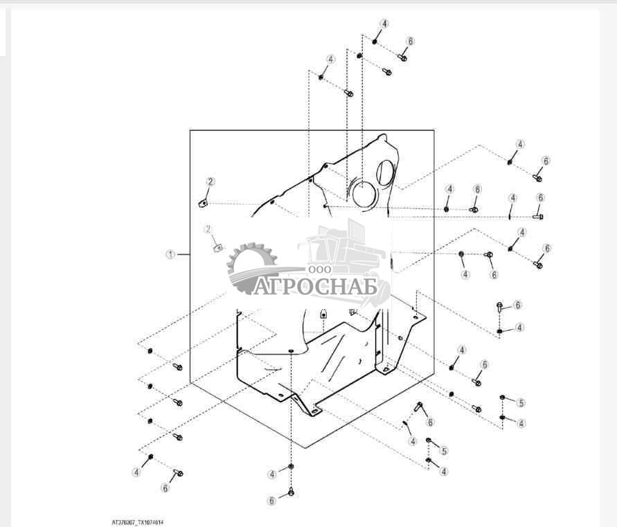 Установка щита 640H, 648H, 848H (гидротрансформатор), 748H (прямой привод) 